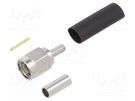 Plug; SMA; male; straight; 50Ω; soldering,crimped; for cable; PTFE AMPHENOL RF