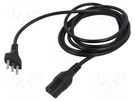 Cable; 3x0.75mm2; CEI 23-50 (L) plug,IEC C13 female; PVC; 2.5m TASKER