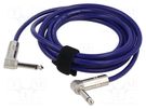Cable; Jack 6.3mm 2pin angled plug,both sides; 3m; blue; 0.5mm2 TASKER