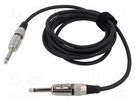 Cable; Jack 6,3mm 2pin plug,both sides; 3m; black; 0.25mm2 TASKER