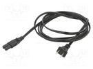 Cable; 2x18AWG; IEC C7 female,NEMA 1-15 (A) plug; PVC; 2.4m; 7A Qualtek Electronics