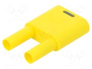 Laboratory connector: 4mm banana; 32A; yellow; insulated STÄUBLI