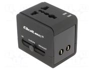Adapter; 5VDC; 2.1A; Input: USB A port x2; Usup: 100÷250VAC QOLTEC