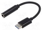 Adapter; USB 3.1; Jack 3.5mm socket,USB C plug; 0.12m; white SAVIO