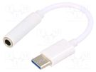 Adapter; USB 3.1; Jack 3.5mm socket,USB C plug; 0.12m; black SAVIO