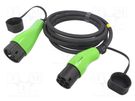 Charger: eMobility; 2x0.5mm2,3x6mm2; 7kW; IP65; Type 2,both sides QOLTEC