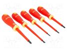 Kit: screwdrivers; insulated; Phillips,slot; BahcoFit; 5pcs. BAHCO