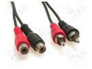 Cable; RCA socket x2,RCA plug x2; 1.5m; Plating: nickel plated Goobay