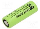 Re-battery: Ni-MH; 2/3AAA; 1.2V; 400mAh; Ø10.2x29.3mm; 40mA GP