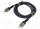 Cable; HDMI 2.1; HDMI plug,both sides; PVC; textile; Len: 5m Goobay