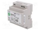 Power supply: switched-mode; for DIN rail; 60W; 15VDC; 0÷4A; OUT: 1 POS