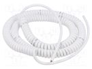 Wire: coiled; 4x0.15mm2; unshielded; PUR; white; 300V; 0.8m; 3.2m SIMECH