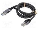 Cable; USB 3.0; RJ45 plug,USB A plug; nickel plated; 3m; Core: Cu Goobay