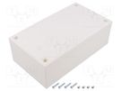 Enclosure: multipurpose; X: 112mm; Y: 200mm; Z: 71mm; ABS; white SUPERTRONIC