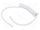 Wire: coiled; 6x0.15mm2; unshielded; PUR; white; 300V; 0.1m; 0.4m SIMECH