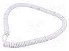 Wire: coiled; 5x0.22mm2; unshielded; PUR; white; 300V; 0.8m; 3.2m SIMECH
