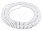 Wire: coiled; 5x0.22mm2; unshielded; PUR; white; 300V; 1m; 4m SIMECH