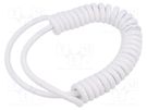 Wire: coiled; 6x0.22mm2; unshielded; PUR; white; 300V; 0.2m; 0.8m SIMECH
