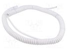 Wire: coiled; 6x0.22mm2; unshielded; PUR; white; 300V; 0.8m; 3.2m SIMECH