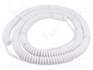 Wire: coiled; 6x0.22mm2; unshielded; PUR; white; 300V; 1.5m; 6m SIMECH