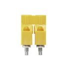 Cross-connector (terminal), when screwed in, Number of poles: 2, Pitch in mm: 11.90, Insulated: Yes, 101 A, yellow Weidmuller