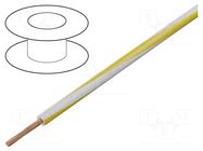 Wire; FLRY-B; 1x0.35mm2; stranded; Cu; PVC; white-yellow; 60V; 100m BQ CABLE