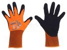 Protective gloves; Size: 9,L; orange; polyester; Comfort WONDER GRIP