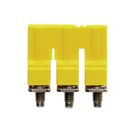 Cross-connector (terminal), when screwed in, Number of poles: 3, Pitch in mm: 8.00, Insulated: Yes, 57 A, yellow Weidmuller
