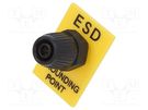 Earthing plug; ESD; 35x30mm; 0Ω; banana 4mm socket STATICTEC