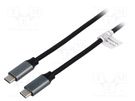 Cable; Power Delivery (PD),USB 3.0; USB C plug,both sides; 1m DIGITUS