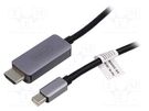 Cable; DisplayPort 1.4,HDMI 2.1; 1m; black; Enclos.mat: aluminium DIGITUS