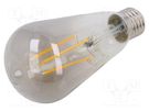 LED lamp; grey; E27; 230VAC; 600lm; 6W; 360°; 2700K GTV Poland