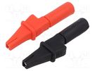 Crocodile clip; 5A; black,red; Grip capac: max.9mm; 2pcs. CAL TEST