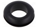 Grommet; Ømount.hole: 9.5mm; Øhole: 8mm; black; 0÷80°C; PVC ESSENTRA