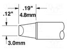 Tip; chisel; 3x5mm; 510°C; for soldering station METCAL