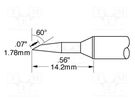Tip; bevel; 1.8x14mm; 510°C; for soldering station METCAL