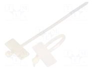 Cable tie; with label; L: 100mm; W: 2.5mm; natural; 100pcs. GOOBAY