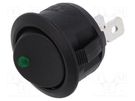 ROCKER; SPST; Pos: 2; ON-OFF; 20A/12VDC; black; LED,point; -25÷85°C SWITCH COMPONENTS