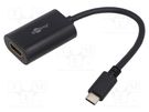 Adapter; HDMI socket,USB C plug; 0.2m; black; black Goobay