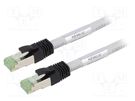 Patch cord; S/FTP; Cat 8; stranded; Cu; LSZH; grey; 5m; 24AWG Goobay