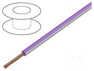 Wire; H05V-K,LgY; stranded; Cu; 1.5mm2; PVC; violet-white; 100m BQ CABLE