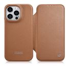 iCarer CE Premium Leather Folio Case iPhone 14 Pro Magnetic Flip Leather Folio Case MagSafe brown (WMI14220714-BN), iCarer