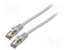 Patch cord; F/UTP; 5e; stranded; CCA; PVC; grey; 1m; 26AWG; Cores: 8 LANBERG