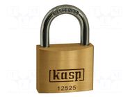 Padlock; shackle; brass; Protection: low (level 3); A: 25mm; B: 13mm KASP