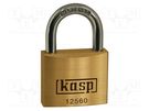 Padlock; shackle; Protection: high (level 10); brass; A: 60mm KASP