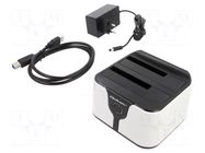 Docking station; PnP; USB 3.0; DC socket,HDD/SSD,USB B socket QOLTEC