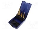Drill set; step; high speed steel grounded HSS-G; plastic case DKM