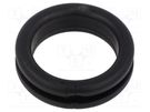 Grommet; Ømount.hole: 31mm; Øhole: 25mm; black; 0÷80°C; PVC ESSENTRA