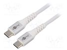 Cable; USB 2.0; USB C plug,both sides; 3m; white; 0.48Gbps; 60W; 3A Goobay