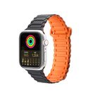 Dux Ducis Strap (Armor Version) Apple Watch SE Strap, 9, 8, 7, 6, 5, 4, 3, 2, 1 (41, 40, 38 mm) Silicone Magnetic Band Bracelet Black/Orange, Dux Ducis